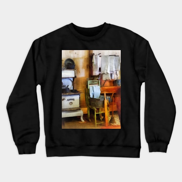 Housekeepers - Laundry Drying in Kitchen Crewneck Sweatshirt by SusanSavad